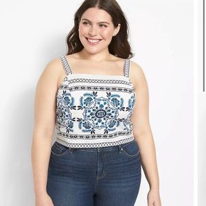 NWT Fitted Square-Neck Bodice Crop Tank